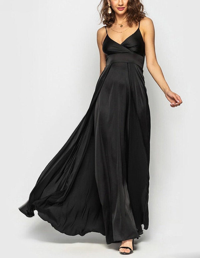 black satin wedding dress