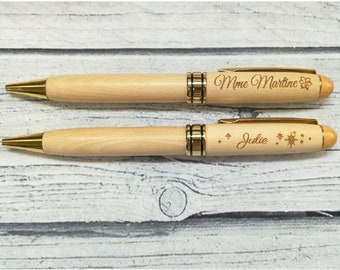 Custom engraved wood pen, perfect gift for teacher, educator, graduation, wedding gestbook pen, etc