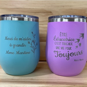 12oz insulated tumbler with lid. Gift for teacher, educator, educational assistant, T.E.S. etc. - Can be personalized