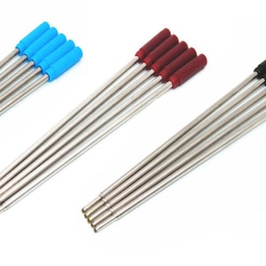 Ensemble de 2 recharges pour stylo en bois personnalisés -couleurs: rouge, bleu et noir ou encre pour estampes (rouge, bleue et noire) autre