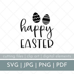 Happy Easter SVG, easter svg, cut bunny svg, cute easter bunny cut file, easter bunny craft file, happy easter cut file, bunny ear svg