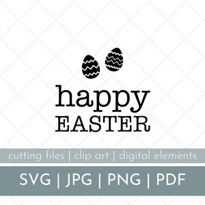 Happy Easter SVG, easter svg, cut bunny svg, cute easter bunny cut file, easter bunny craft file, happy easter cut file, bunny ear svg
