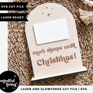 Cuenta regresiva para Navidad SVG, Archivo de corte de signo de Navidad, Días hasta Santa SVG, Archivo de corte de cuenta regresiva de Santa, Santa Cuenta regresiva SVG, Láser de Navidad