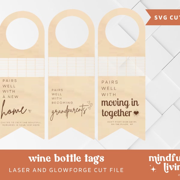 Wine Bottle SVG, Wine Bottle Tag SVG, Wine Bottle Tag Cut File, Laser Cut File Bottle Tag, Booze Bottle Tag, New Home Gift SVG, New Home Cut