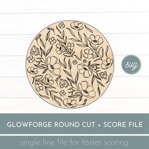 Glowforge Floral Background Score File, Glowforge Background File, Glowforge Round File, Laser Background Round File, Single Line File, Quil