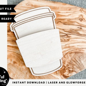 Kaffeetasse Geschenkkartenhalter, Kaffeetasse SVG, Kaffeetasse Schnittdatei, Geschenkkarte Schnittdatei, Geschenkkarte Laser-Datei Schnitt, Glowforge SVG, XTool SVG