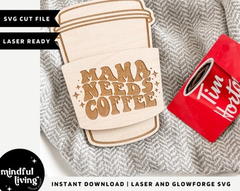 Mother&#39;s Day Gift Card Holder Laser File, Mother&#39;s Day Gift Cut File, Starbucks Card Holder SVG, Mother&#39;s Day SVG Laser, Mom Gift SVG