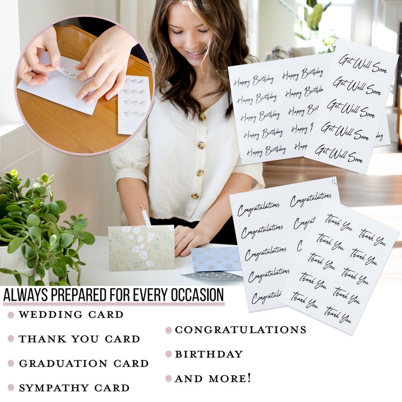 All Occasion Cards Assortment Congratulations Cards etc! Birthday 50 Blank Cards with Envelopes and Greeting Cards Stickers Thank You