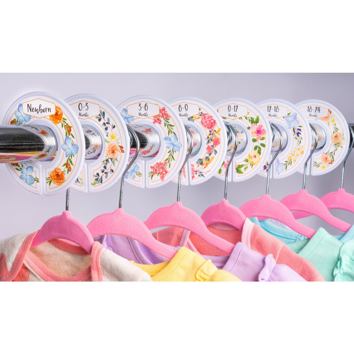 Floral Baby Hangers and Closet Dividers Cute Nursery Etsy