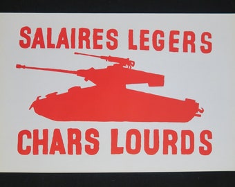 Poster May 68 - Light wages heavy tanks - poster May 1968