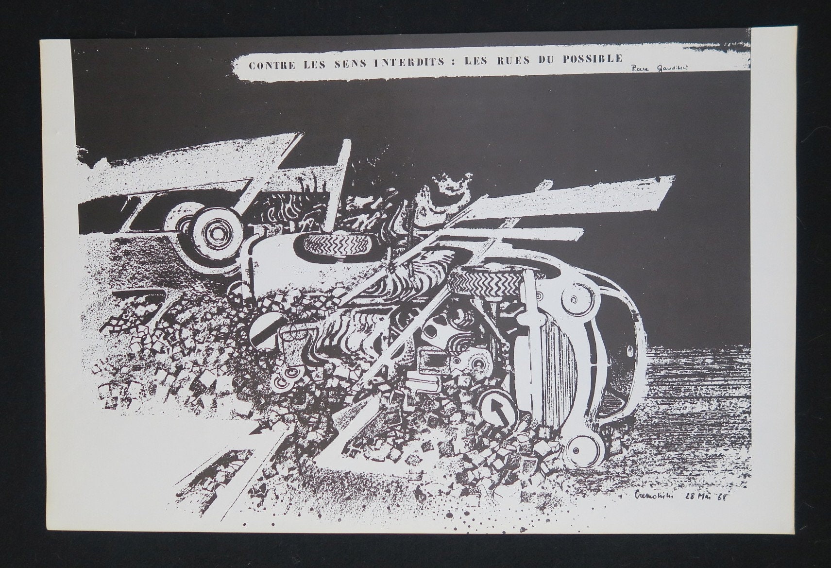 Affiche Mai 68 - Contre Les Sens Interdit Barricades Poster May 1968