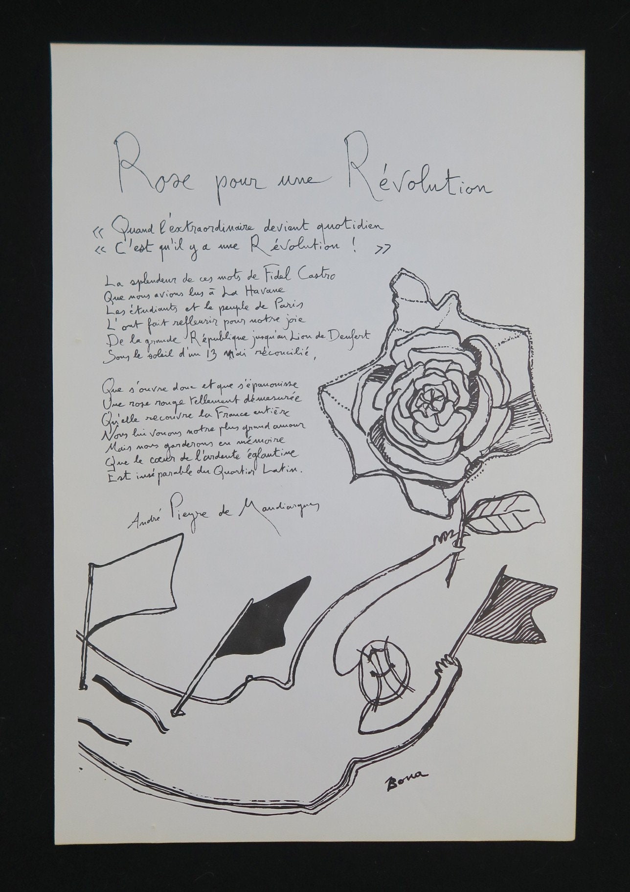 Affiche Mai 68 - Rose Pour Une Révolution Poster May 1968