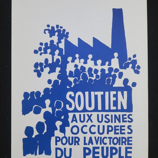 Poster May 68 - Support for occupied factories - poster May 1968