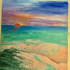 Strand Acryl auf 16 x20 Leinwand