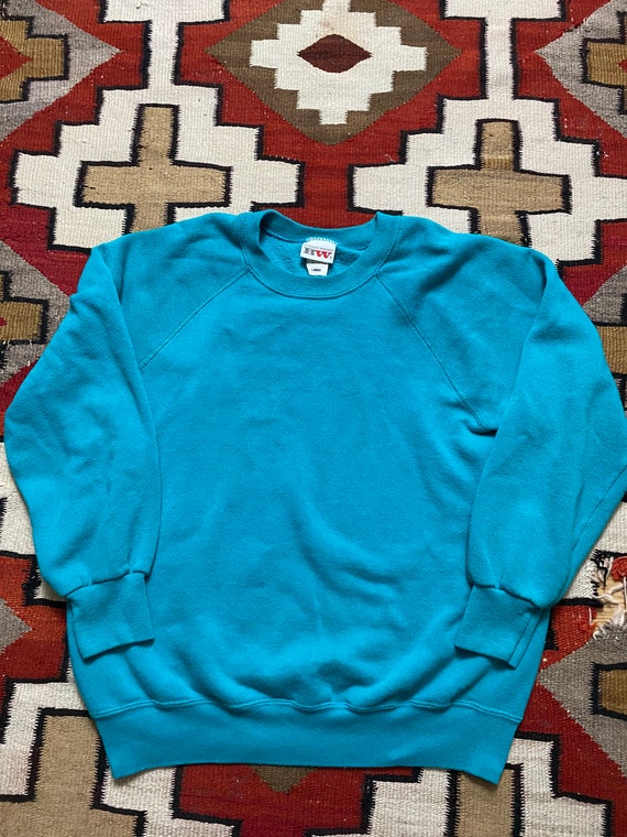 1990s seafoam green sweatshirt raglan sleeve size 