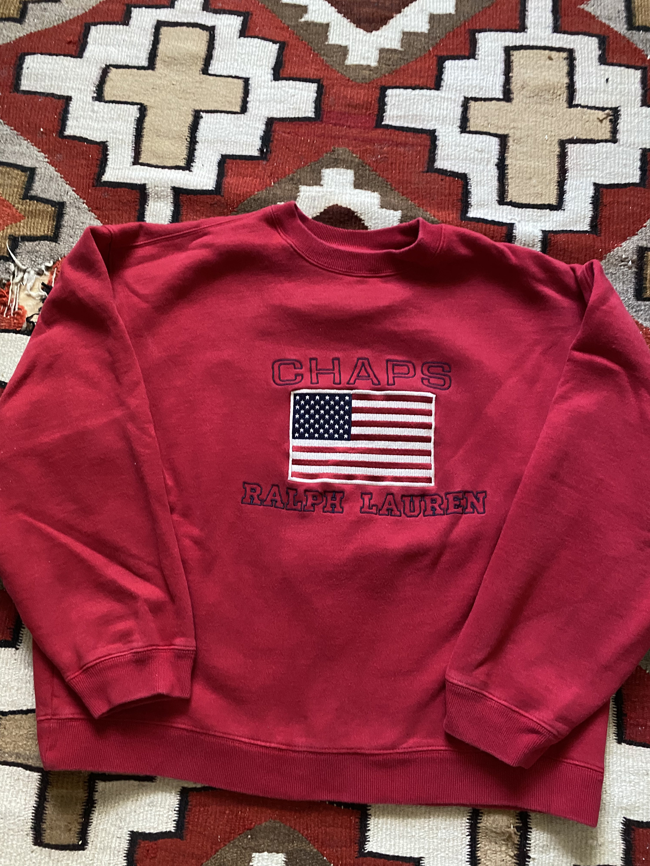 Chaps american shop flag sweater