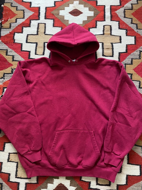 1990s maroon bvd hoodie size XXL