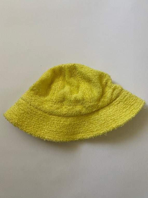 Vintage Terry Cloth Hat Yellow Size 
