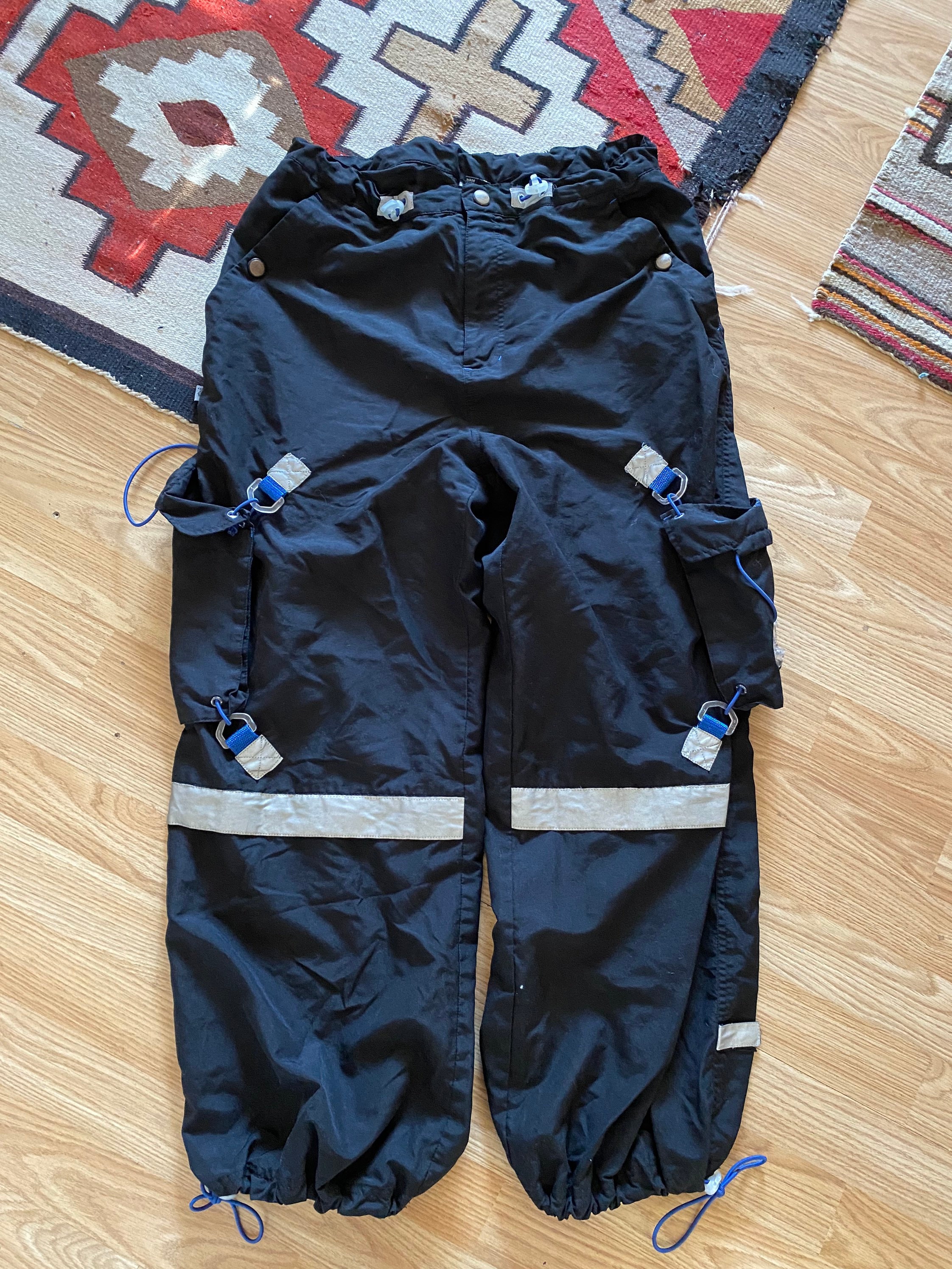 1990s Y2k Caffeine Brand Rave Pants Baggies Size Medium Large 