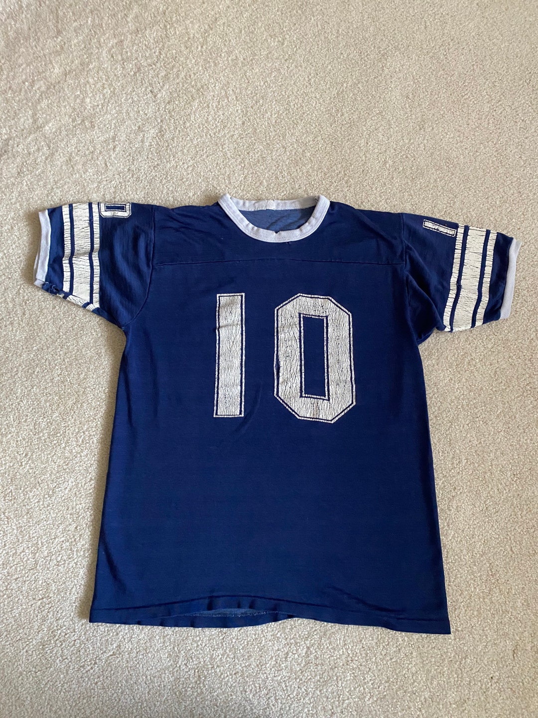 1970s 1980s Thrashed Navy Blue Jersey Size Medium - Etsy