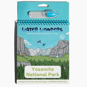 Mantenga a los niños entretenidos con un libro de actividades acuáticas reutilizable: Explore el Parque Nacional de Yosemite - Libro de aprendizaje reutilizable - Actividad de viaje por carretera