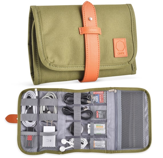 Olive Electronics Organizer Bag Portable Travel Accessories Case for Chargers Cords Cables Batteries and More Etsy