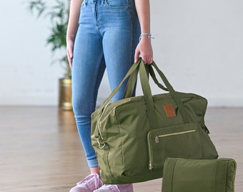 Foldable collapsible weekender bag women, travel bag, sports bag, hand luggage, handbag for sports and travel, weekend bag