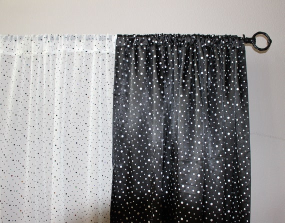Polka Dot Black And White Curtains And Sheer Black With White Etsy