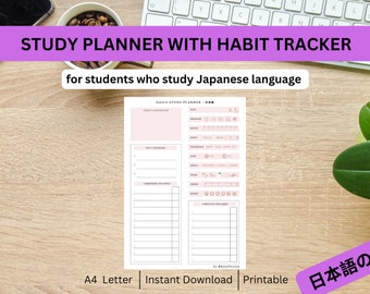 Planificador de estudio diario para estudiantes japoneses