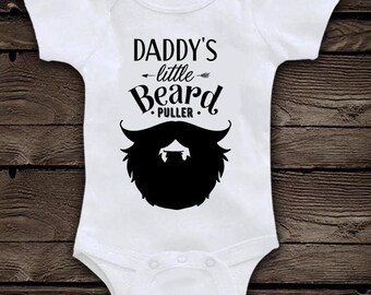 Funny Baby Bodysuit, Fathers Day Gift, Daddy's Little Beard Puller, Gift Ideas For Fathers Day