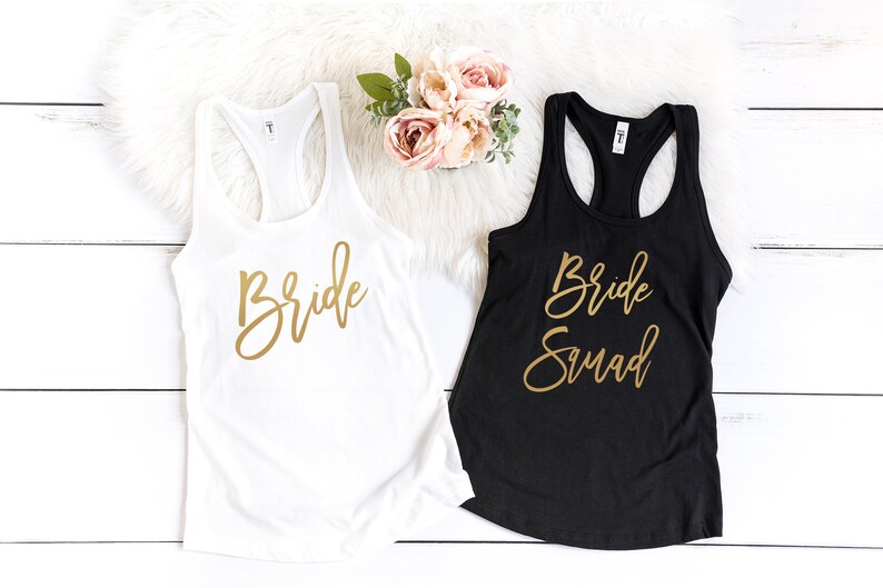 bride squad tank tops