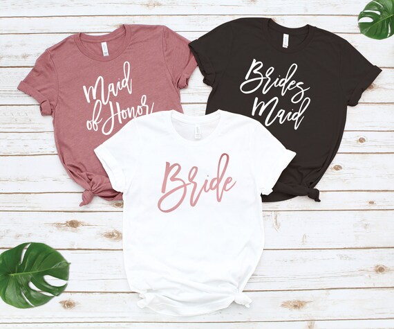 bridesmaid and maid of honor shirts