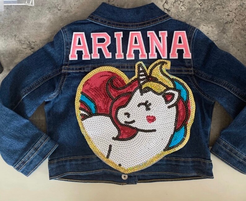 UNICORN Patch Denim Theme Jacket Custom Embellished Etsy