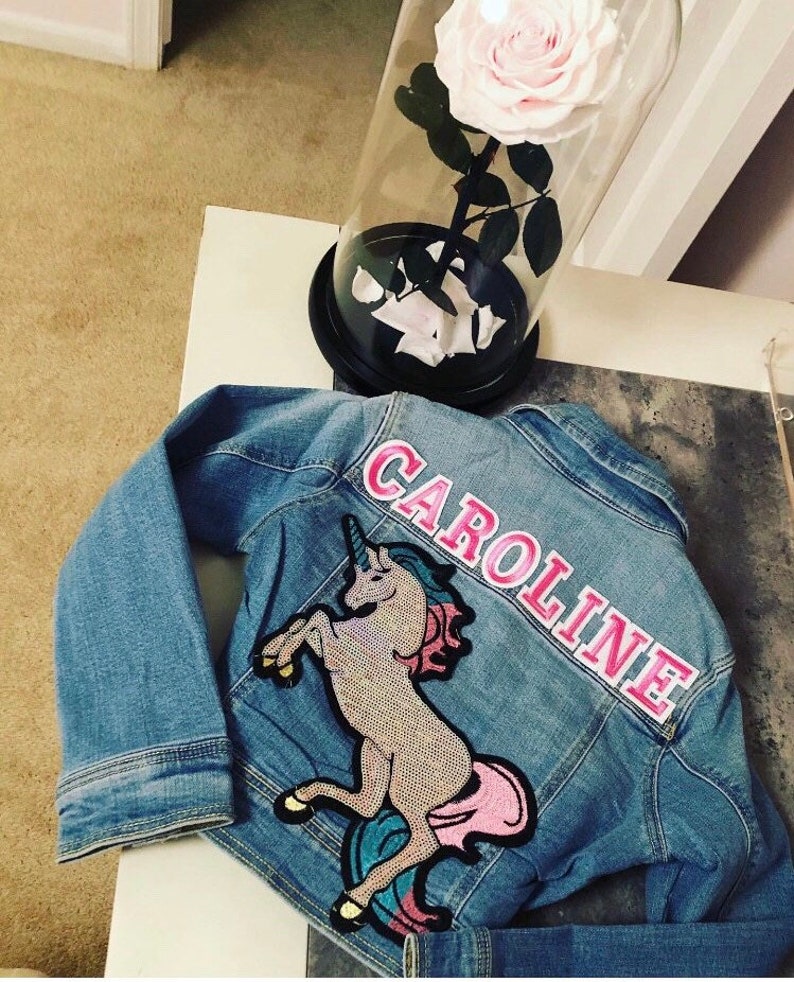 UNICORN Theme Patch Denim Jacket Custom Embellished Baby/toddler's/big