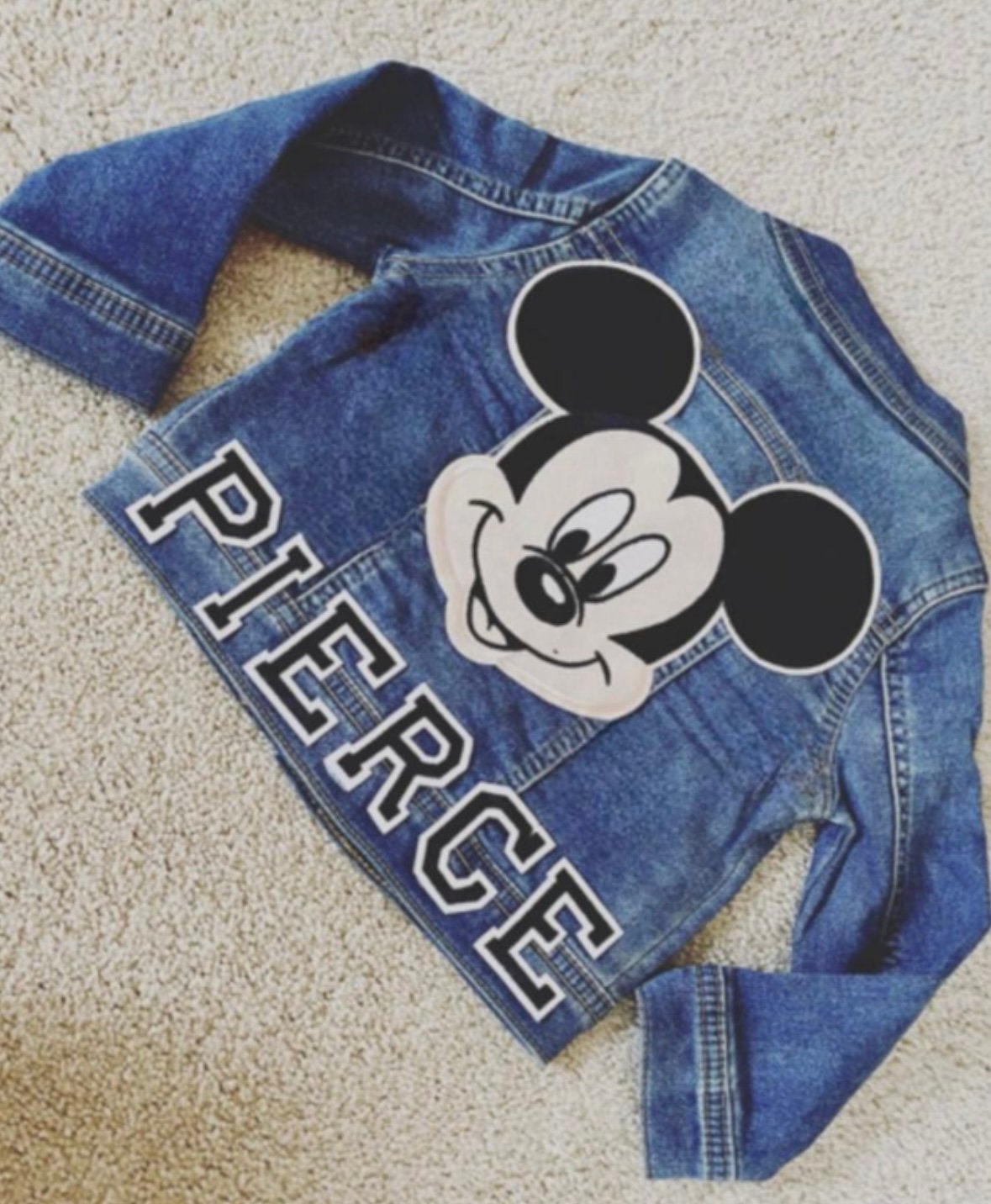 MICKEY Mouse Theme Denim Patch Jacket Custom Embellished - Etsy