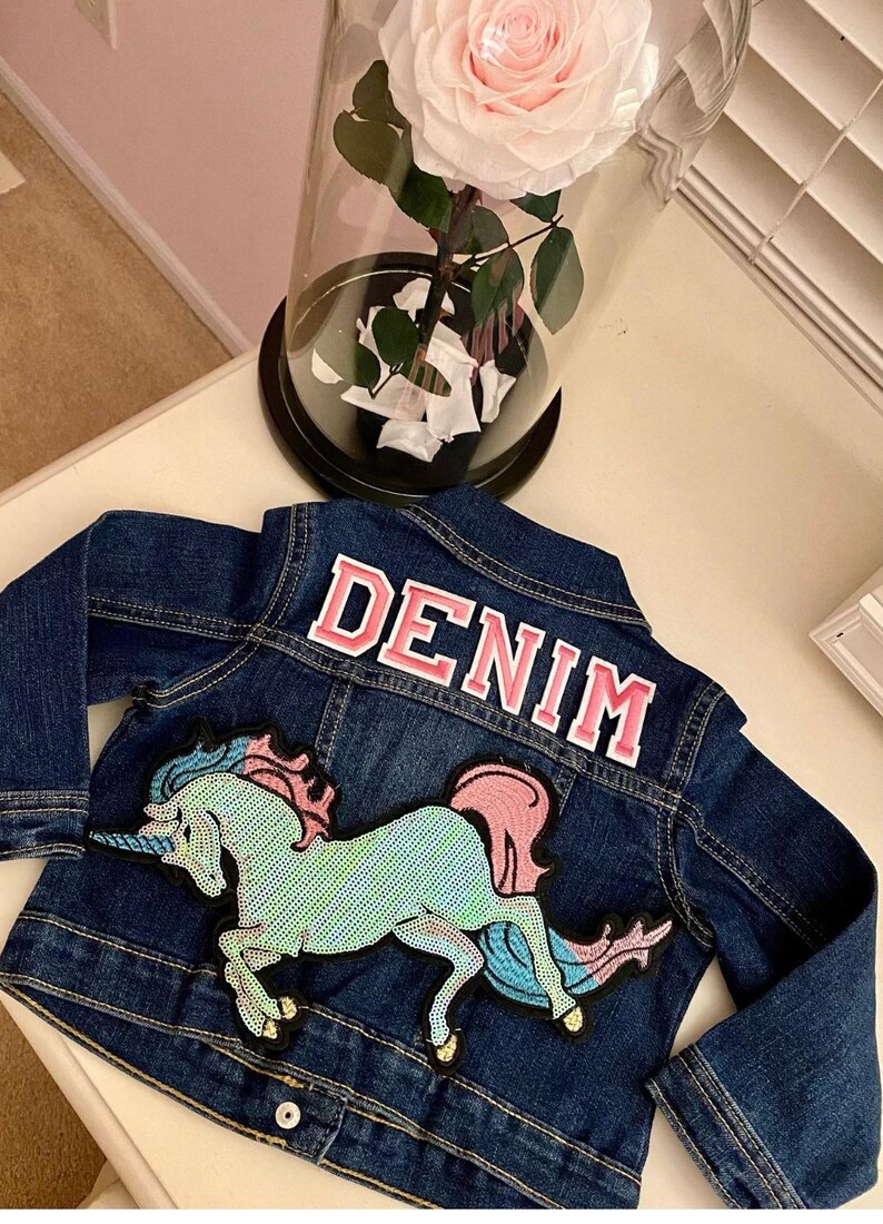 UNICORN Theme Patch Denim Jacket Custom Embellished Baby/toddler's/big