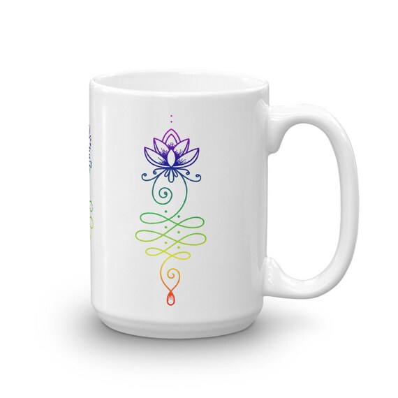 Unalome élément éther Mug Tasse à Café De Fleur De Lotus Hippie Cadeau Unalome Tatouage Symbole Spirituel Mug Alchimie Le Hippie