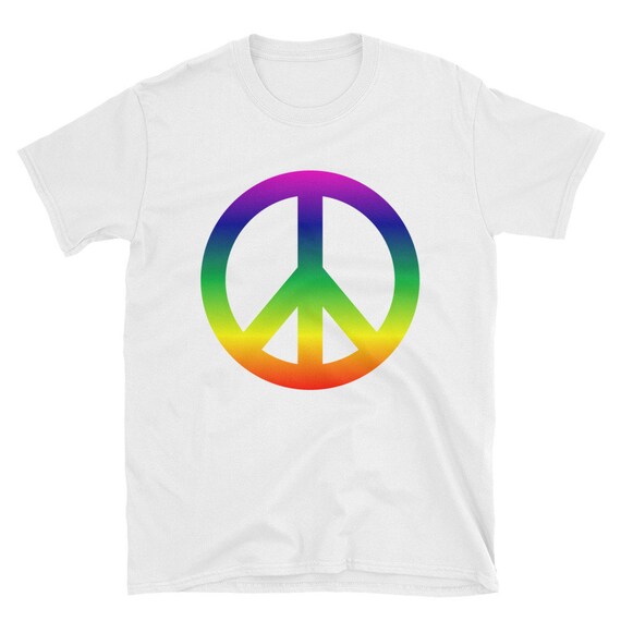 Rainbow Peace Sign Shirt / Hippie Gift 