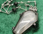 Coffin Locket Necklace. Coffin Jewelry. Gothic Coffin. Goth Jewelry. Coffin Pendant. Victorian Mourning Jewelry. Goth Locket Necklace.