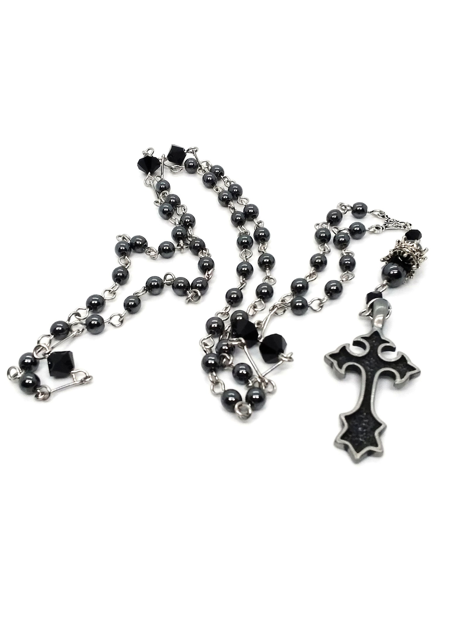 Goth Rosary. Long Beaded Necklace. Goth Necklace. Gothic Etsy