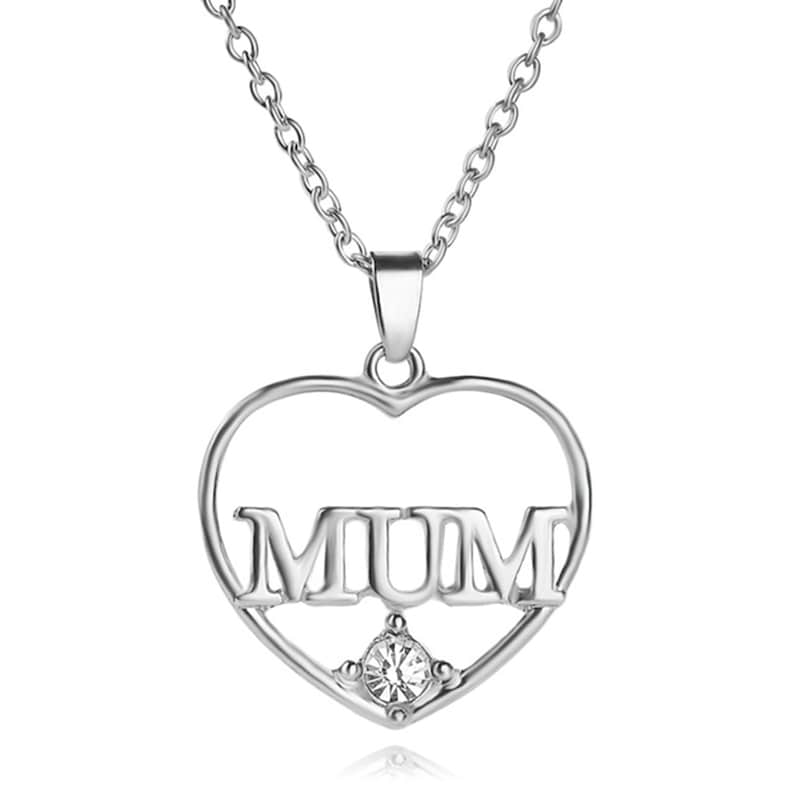Maman Coeur Collier Pendentif En Or 14K