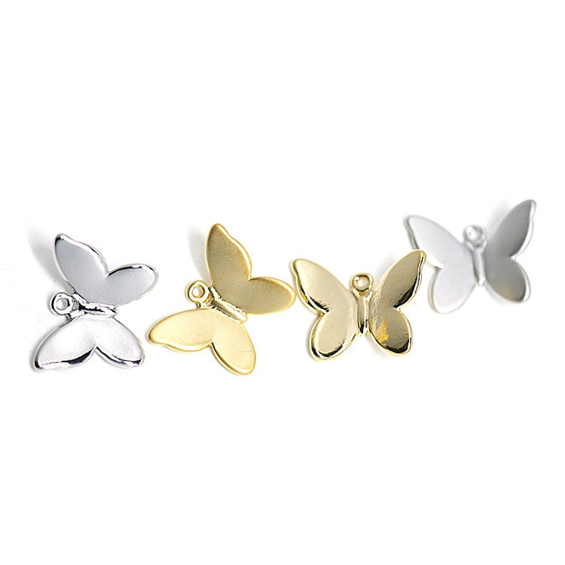 Butterfly Pendant Charm Jewelry Making Rhodium Plated Brass 1piece jp01