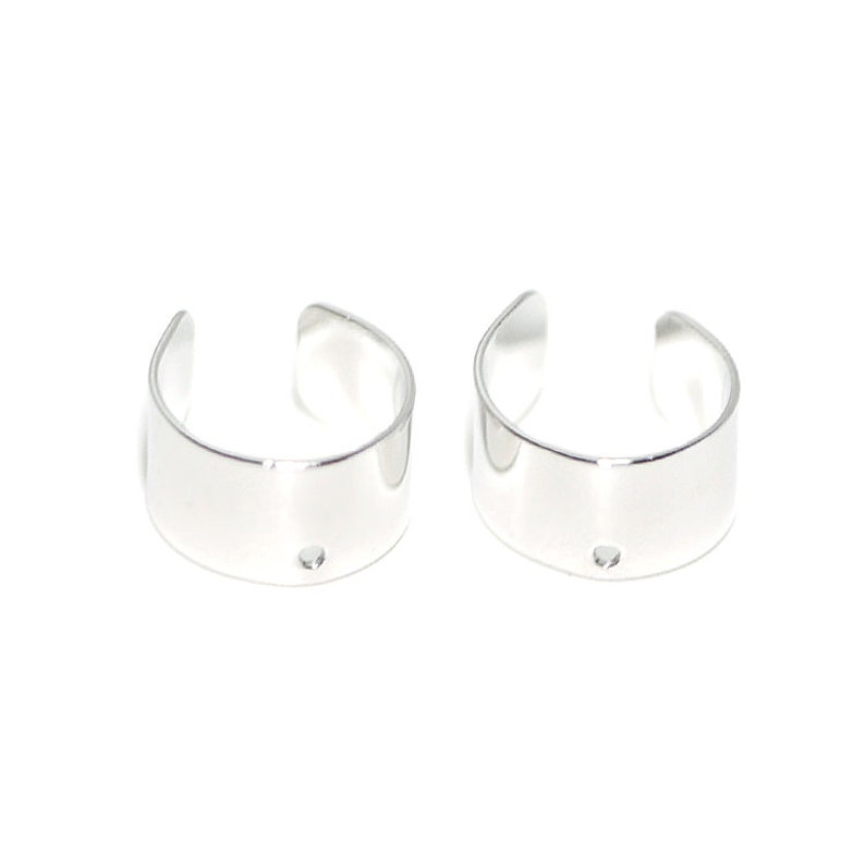 6mm Simple \uff08Hole\uff09Ear Cuff Wedding Jewelry Making Brass Rhodium Plated 1piece 1-yecu01