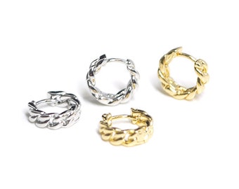 Choose the Color / 10mm Twist Band One Touch Earrings / Jewelry Makeup / Brass / 2pcs / eje123