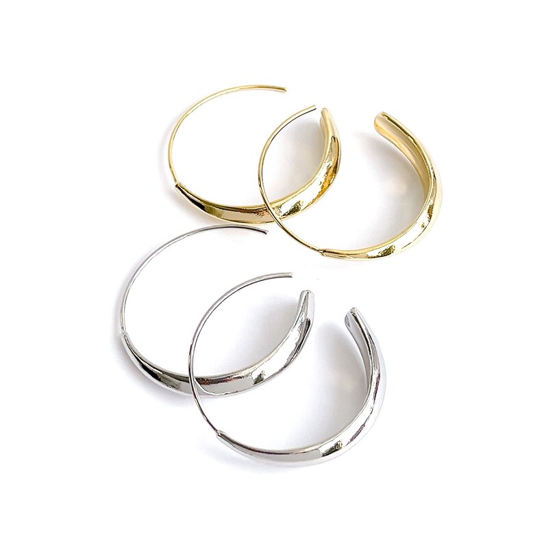 2PCS / Choose the Color / 31mm Circular Hook Earrings, Jewelry Making, Daily, Minimalist, Modern, Simple, Nickel Free, Brass image 1