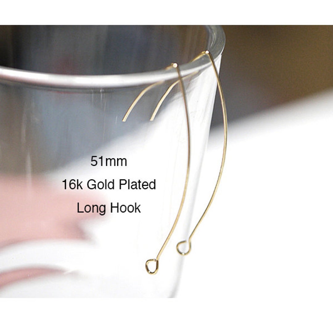 51mm Wire Ear Hook / Jewelry Making / Gold Plated Brass / Etsy