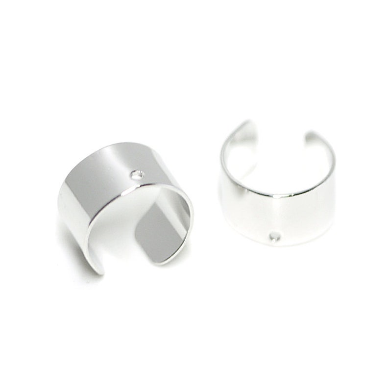 6mm Simple \uff08Hole\uff09Ear Cuff Wedding Jewelry Making Brass Rhodium Plated 1piece 1-yecu01