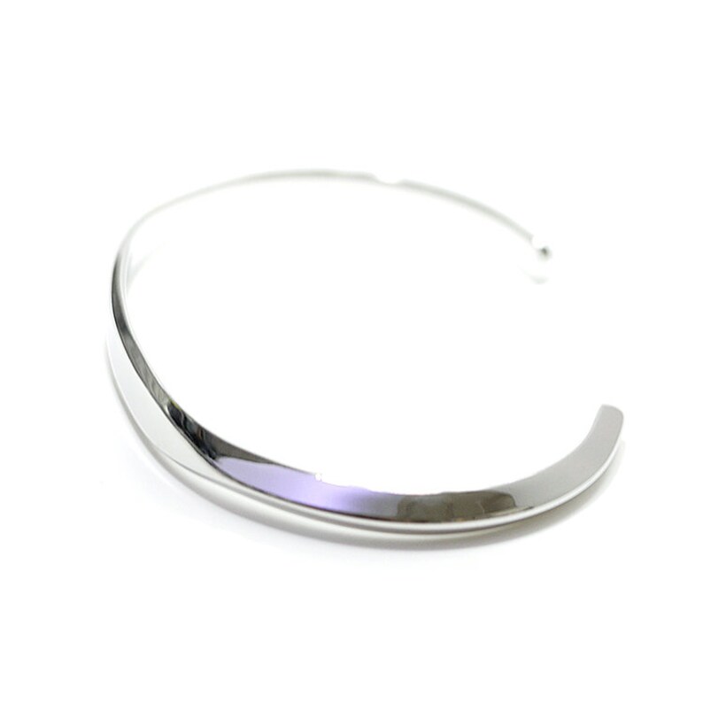 Bracelet Rhodium Plated Brass 1pcs 1-kb007 Free Size 6.6mm Oval Cutting Shape Bangle Handmade Bangle