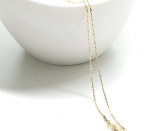 1PC / 0.6mm Extremely Fine Chain / 15inchChain / Jewelry Making / Necklace Chin / Gold Plated Brass / eag22
