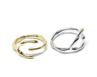 1PC / Choose the Color / Unique Open Ring / Free Size / Jewelry Making / Brass / ejr79